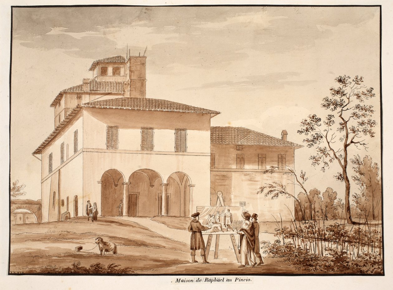 La maison de Raphaël sur le Pincio, 1833 - Agostino Tofanelli