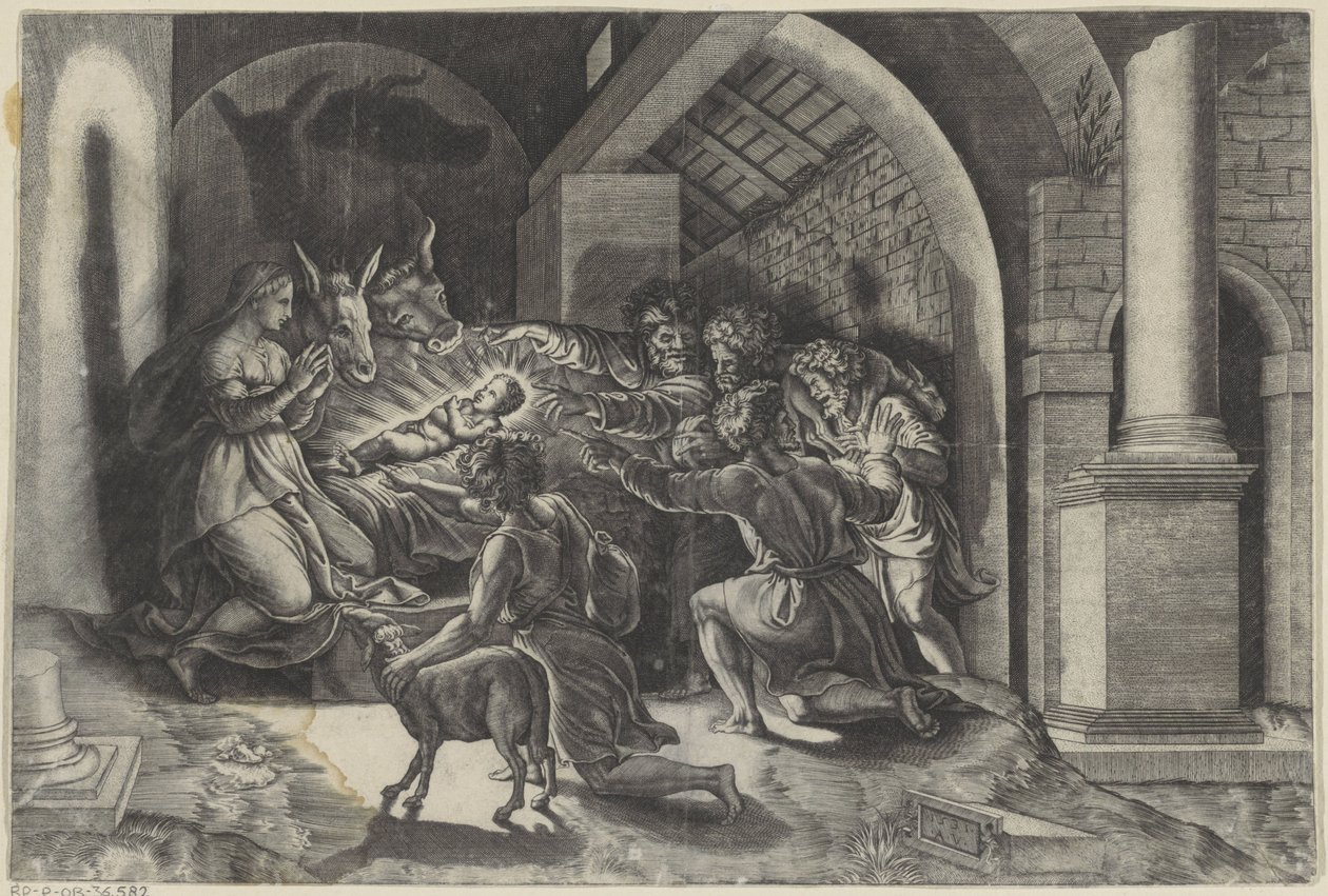 Adoration des bergers - Agostino Veneziano