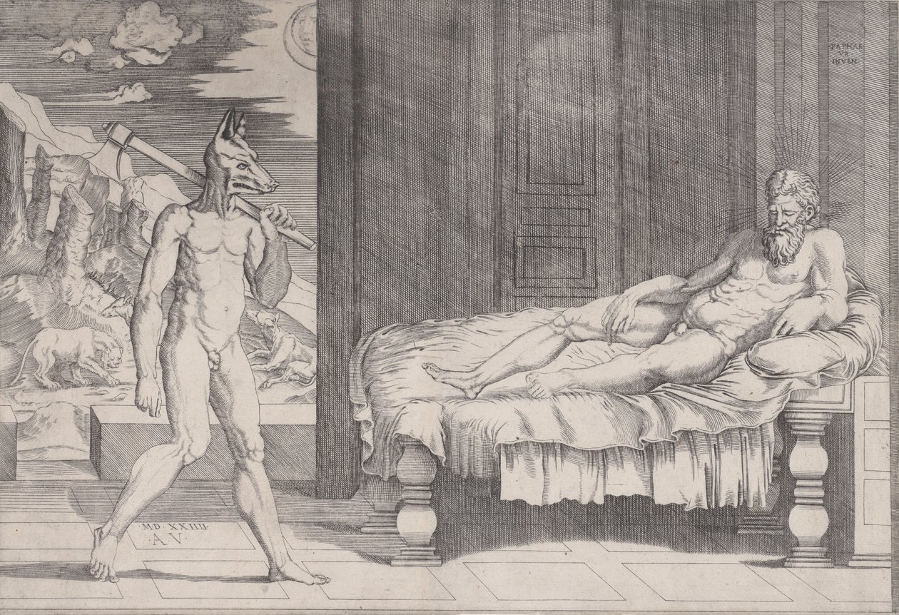 Lycaon transformé en loup - Agostino Veneziano