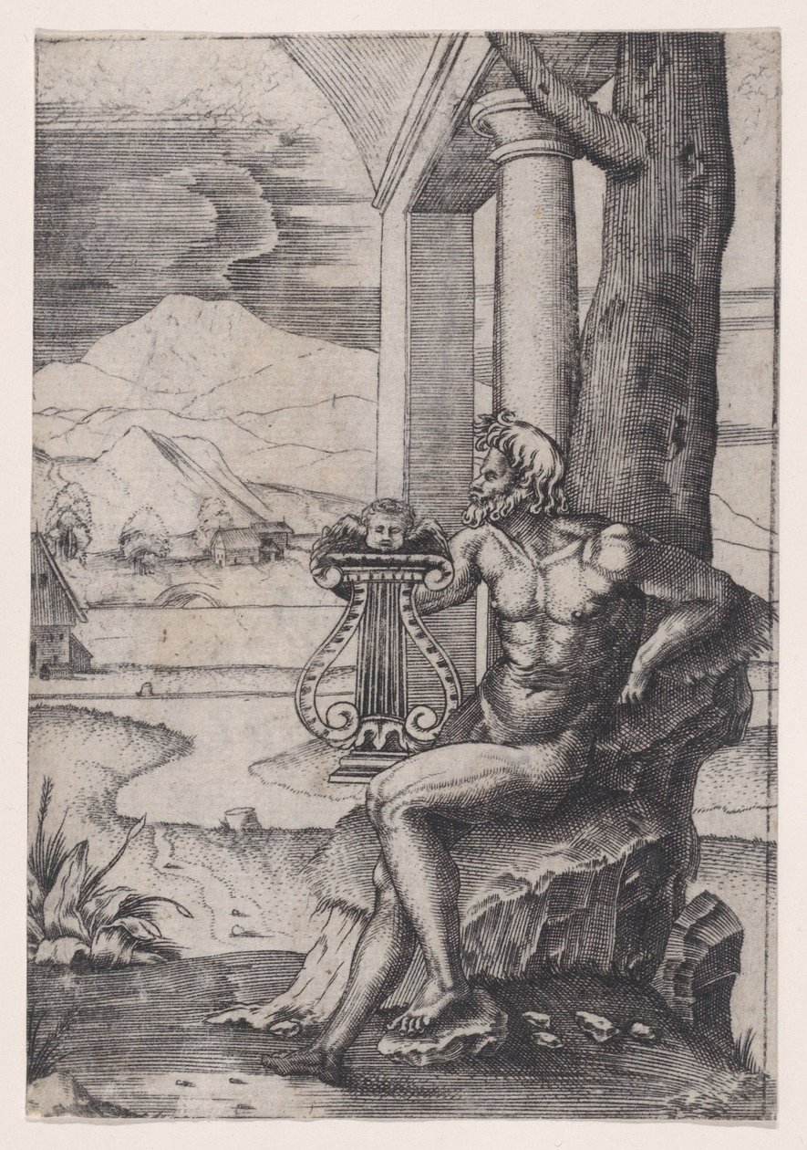 Homme avec une lyre - Agostino Veneziano