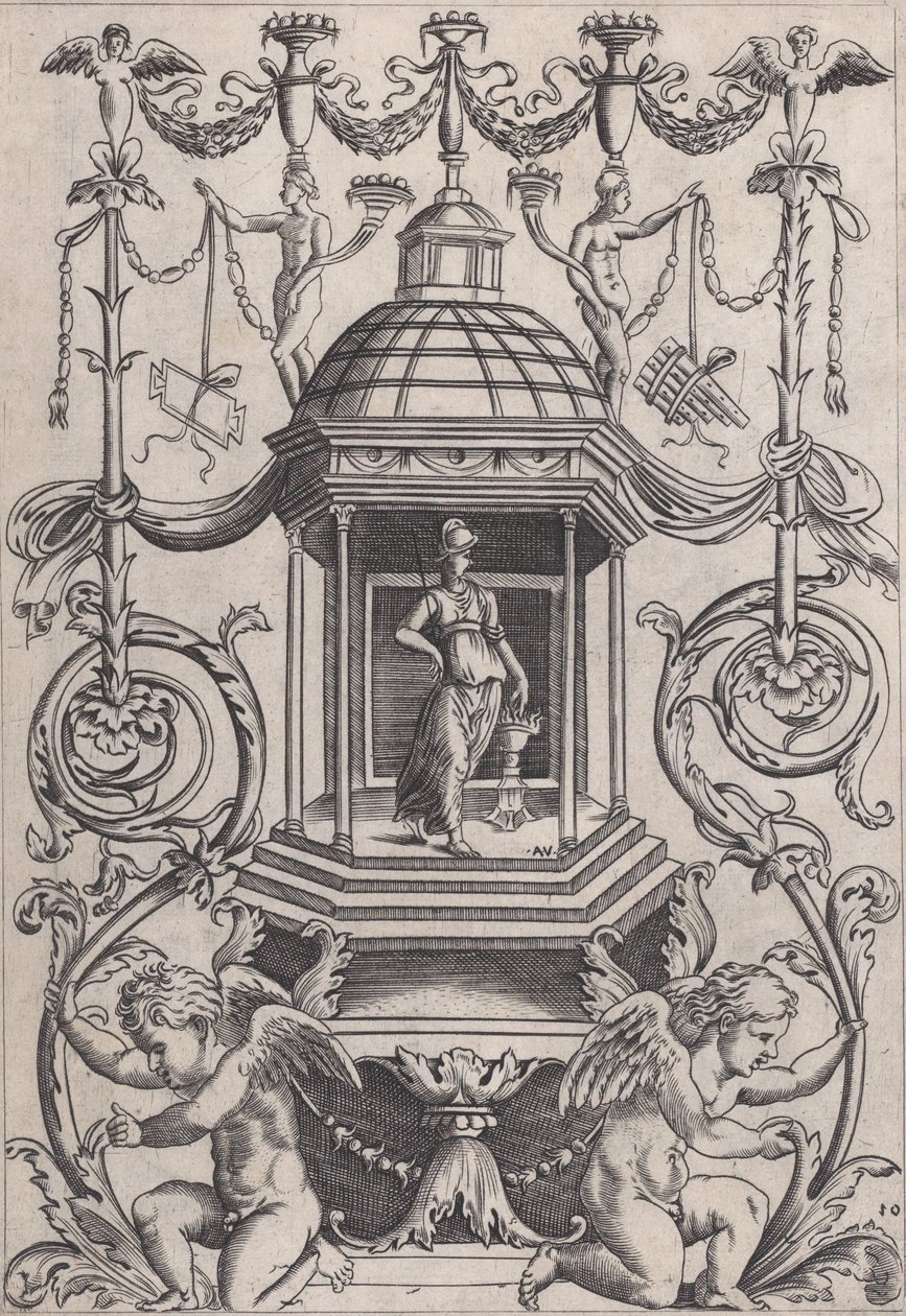 Panneau ornemental, vers 1514-1536 - Agostino Veneziano