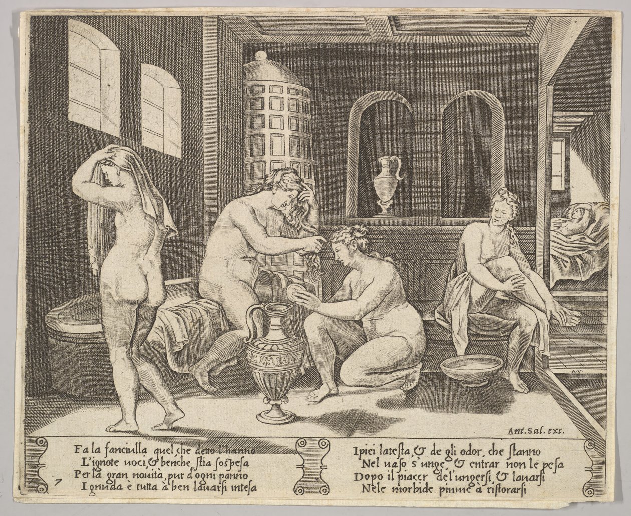 Psyche assistée dans son bain par des nymphes, à l