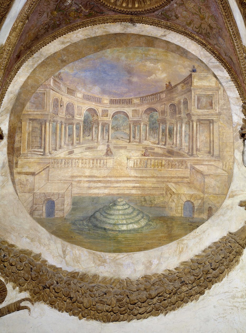 Signe du Sagittaire (ascendant Arcturus constellation) mur est : capacité à devenir gardien des bâtiments royaux. Ici, nous voyons le palais du thé. Fresque d