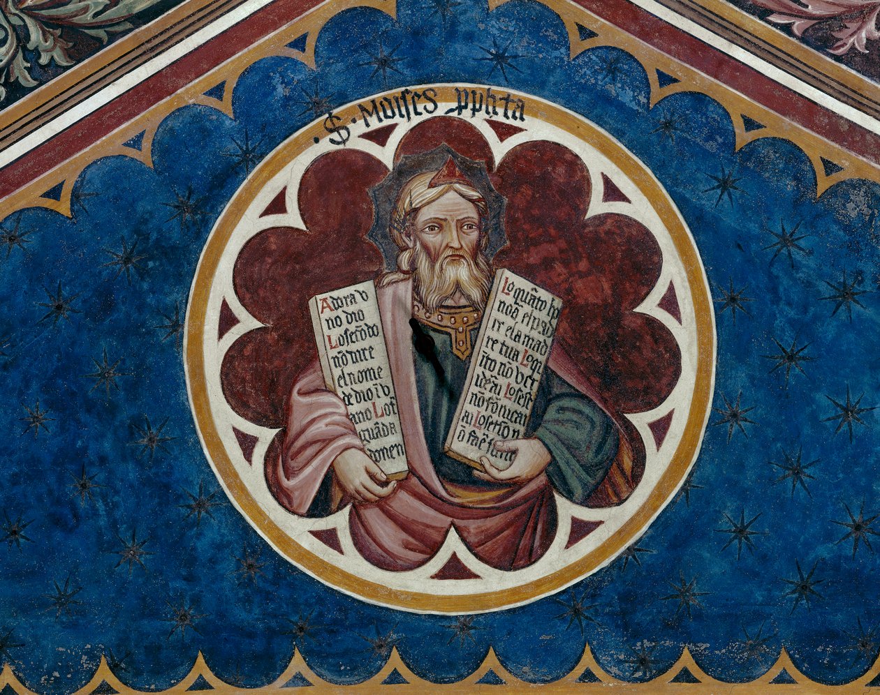 Moïse, détail de la quatrième travée du plafond (fresque) - Agostino di Marsiglio