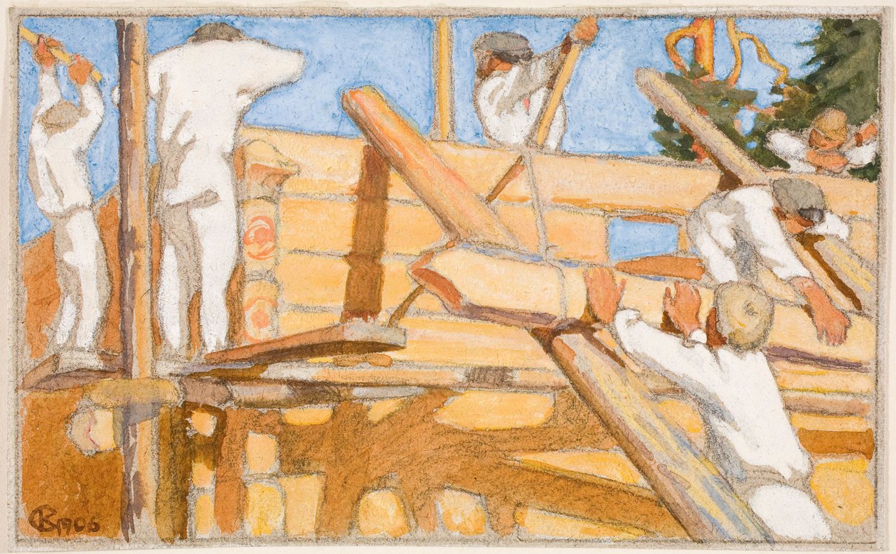 Une maison construite en rondins massifs - Akseli Gallen-Kallela