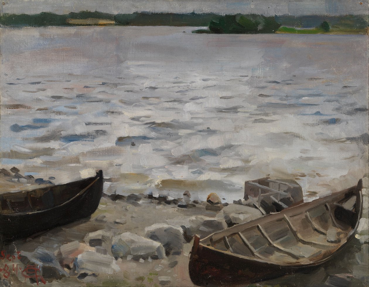 Des bateaux sur le rivage - Akseli Gallen-Kallela