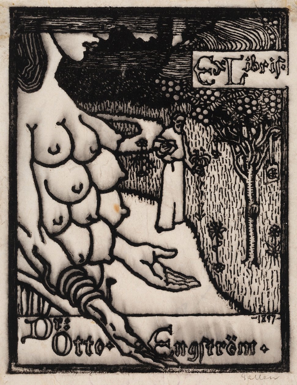 Ex-libris du Dr Otto Engström - Akseli Gallen-Kallela