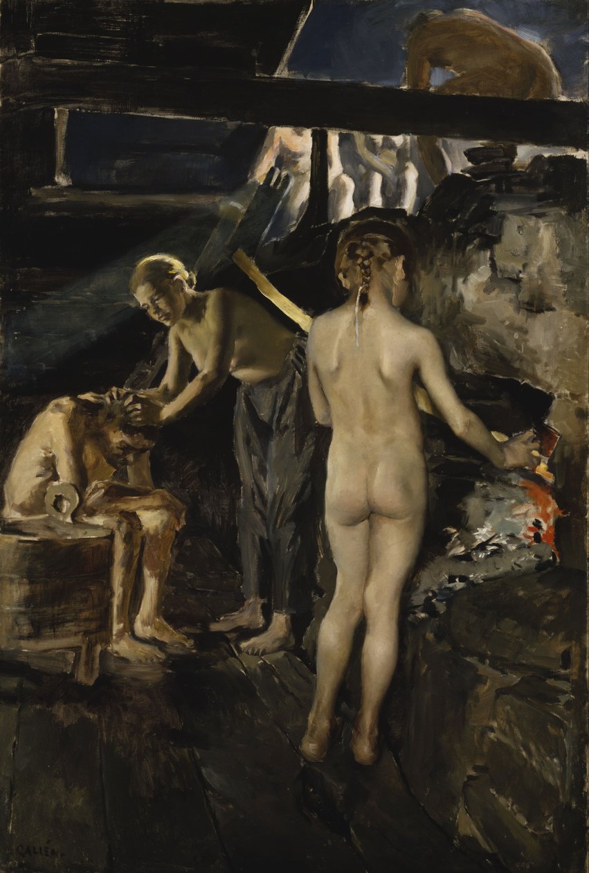 Dans le sauna - Akseli Gallen-Kallela