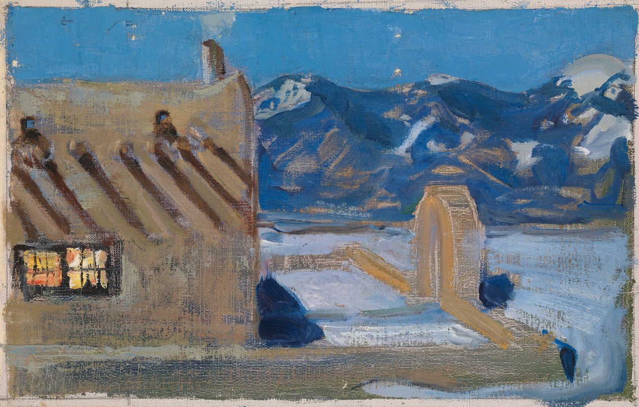Une maison de Taos au clair de lune - Akseli Gallen-Kallela