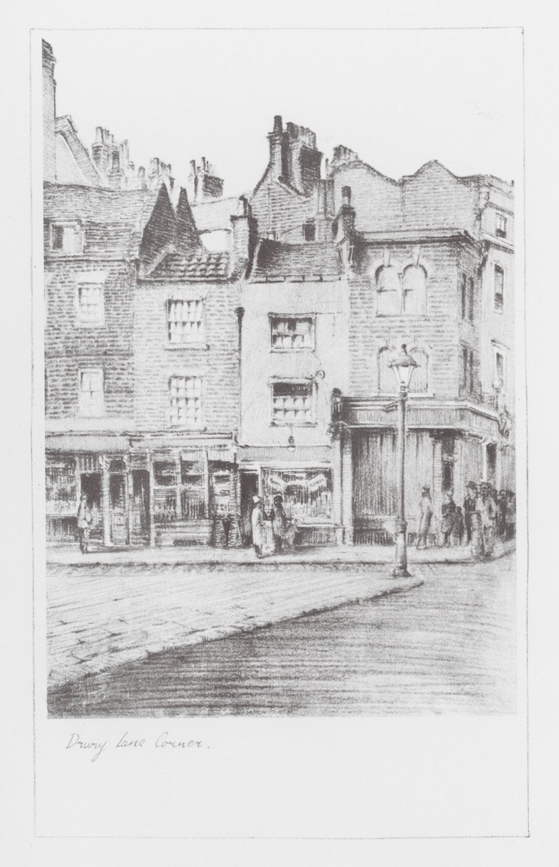 Ruelles de Londres : Drury Lane Corner (litho) - Alan Stapleton
