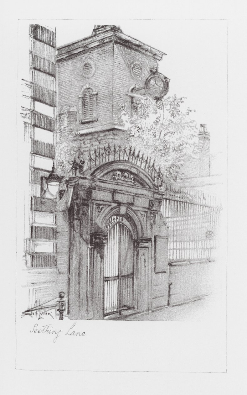 Ruelles de Londres : Seething Lane (litho) - Alan Stapleton