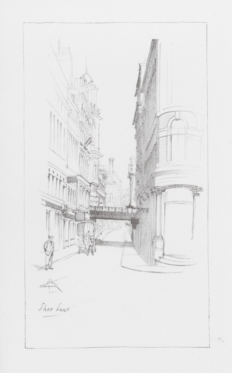 Ruelles de Londres : Shoe Lane (lithographie) - Alan Stapleton