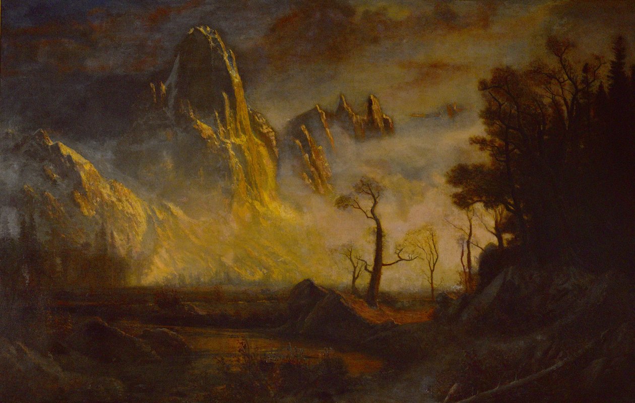 Première neige dans la vallée de Yosemite, Sentinel Rock - Albert Bierstadt