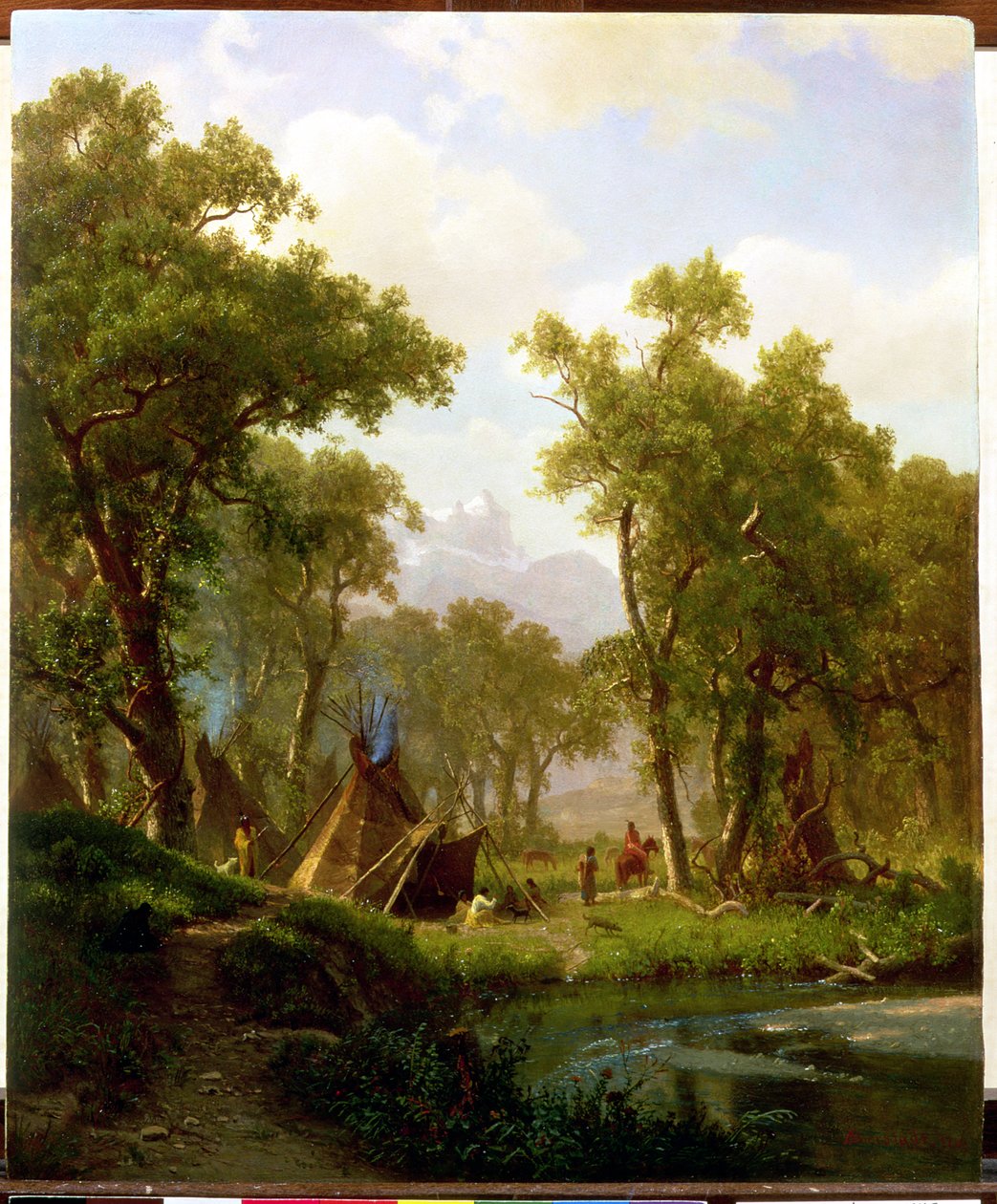 Campement indien, village Shoshone, 1860 - Albert Bierstadt
