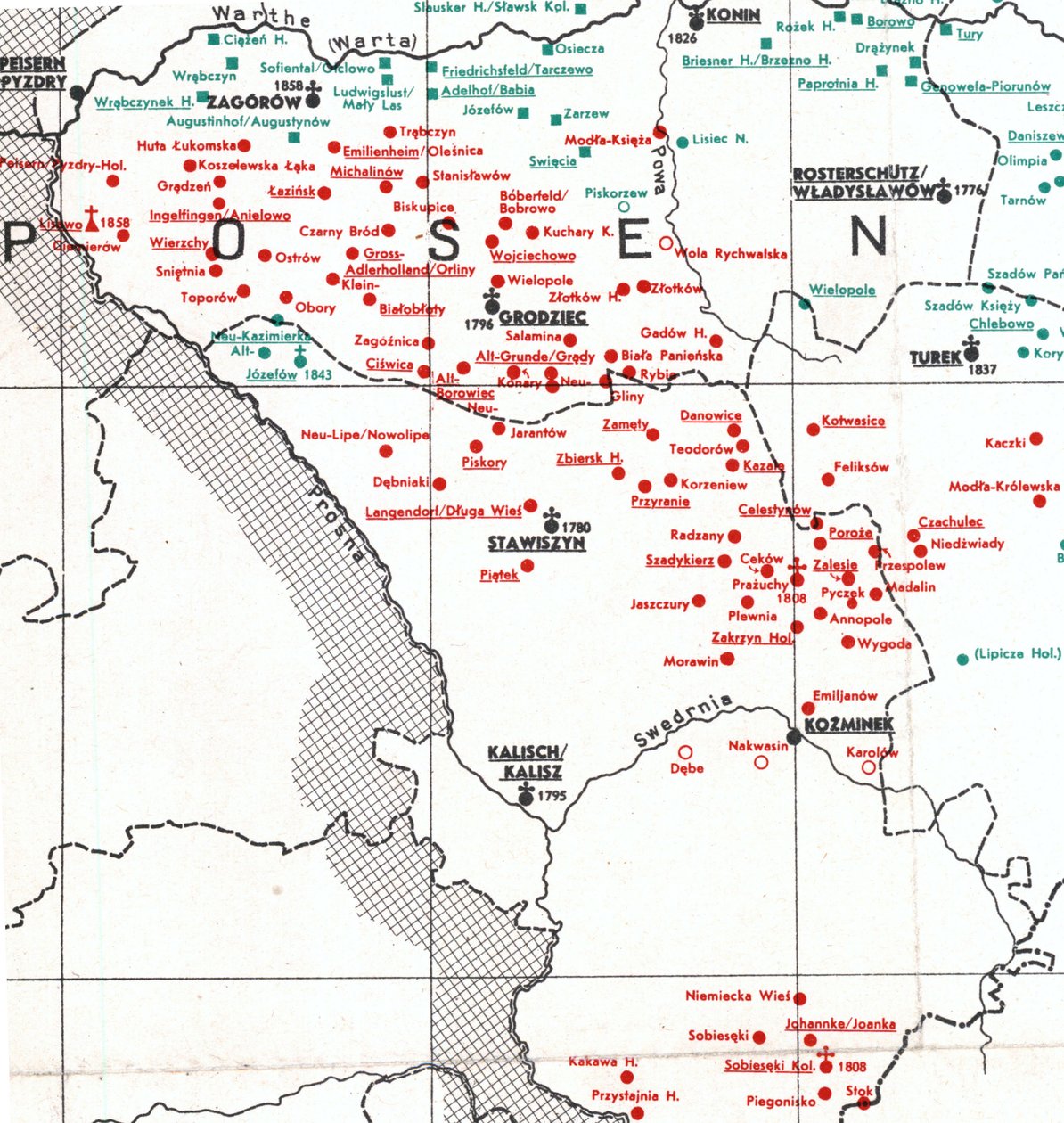 Colonies en 1938 entre Kalisch, Władysławów et Turek en 1938 - Albert Breyer