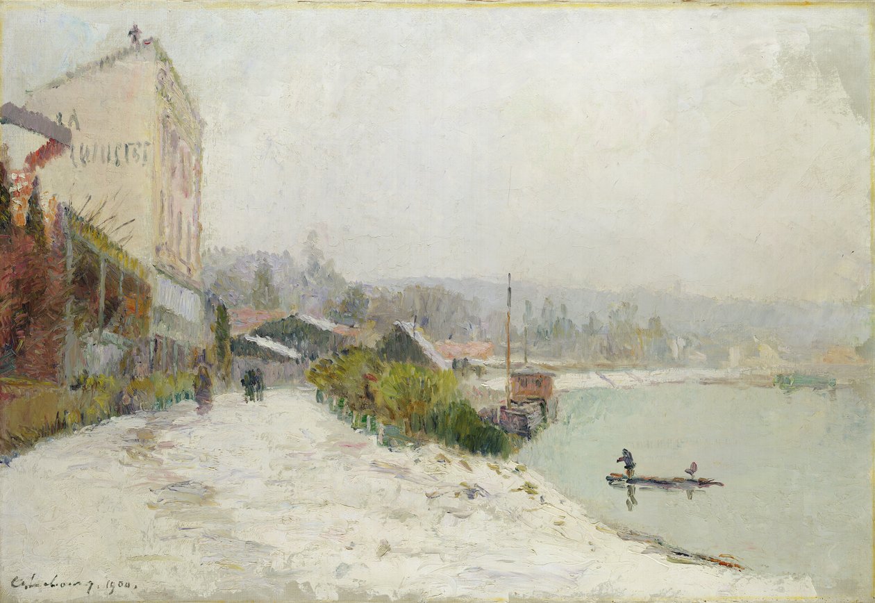 La Seine au Bas-Meudon, Temps de neige, 1900 - Albert Charles Lebourg
