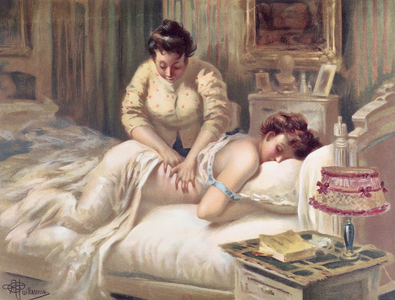 Une séance de massage - Albert Guillaume