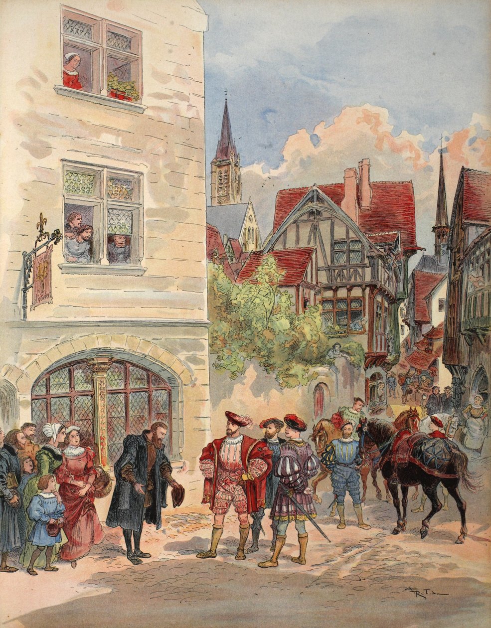 François Ier reçu par Estienne à la porte de son imprimerie, illustration de 