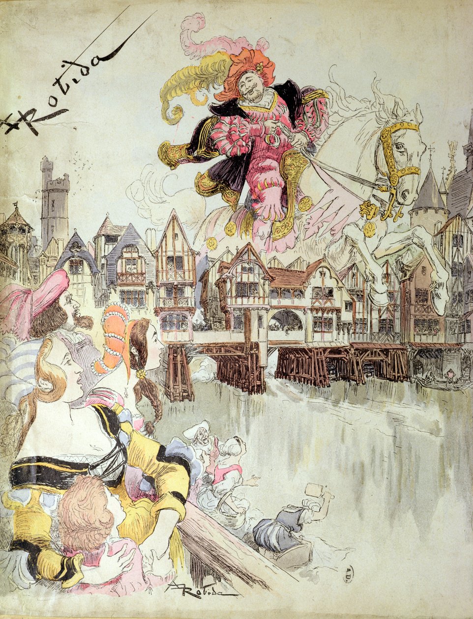 Gargantua, illustration des Œuvres complètes de François Rabelais, c.1880 - Albert Robida