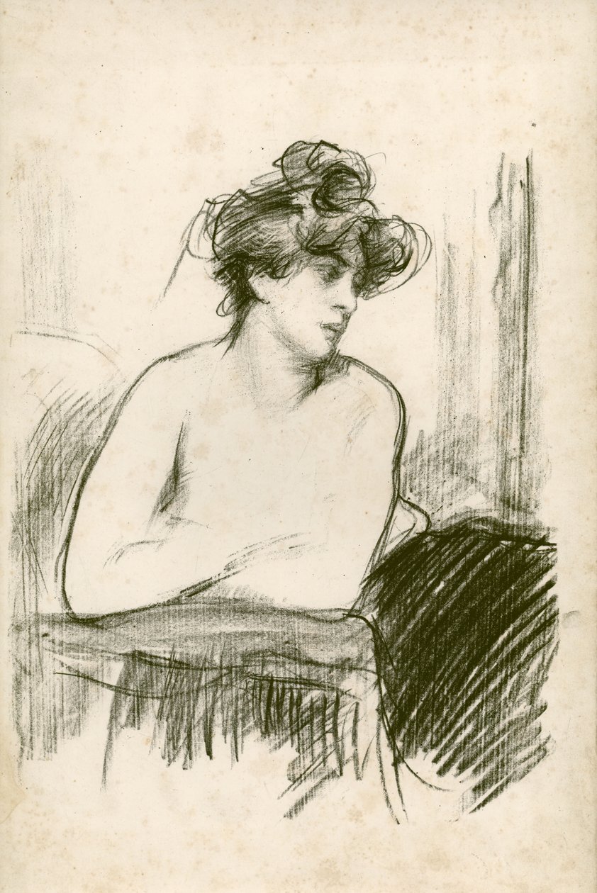 Nu assis avec les bras croisés - Albert de Belleroche