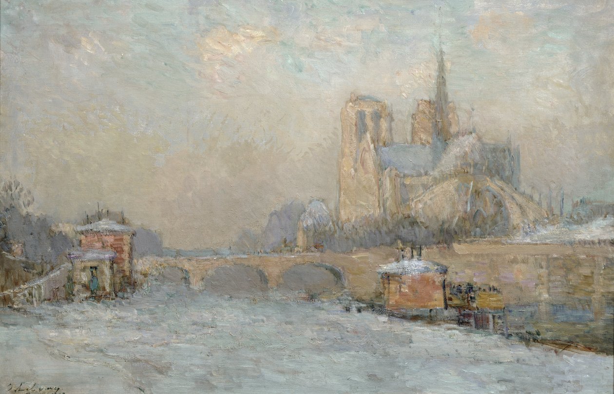 Quai de la Tournelle et Notre-Dame de Paris, 1909 - Albert Charles Lebourg