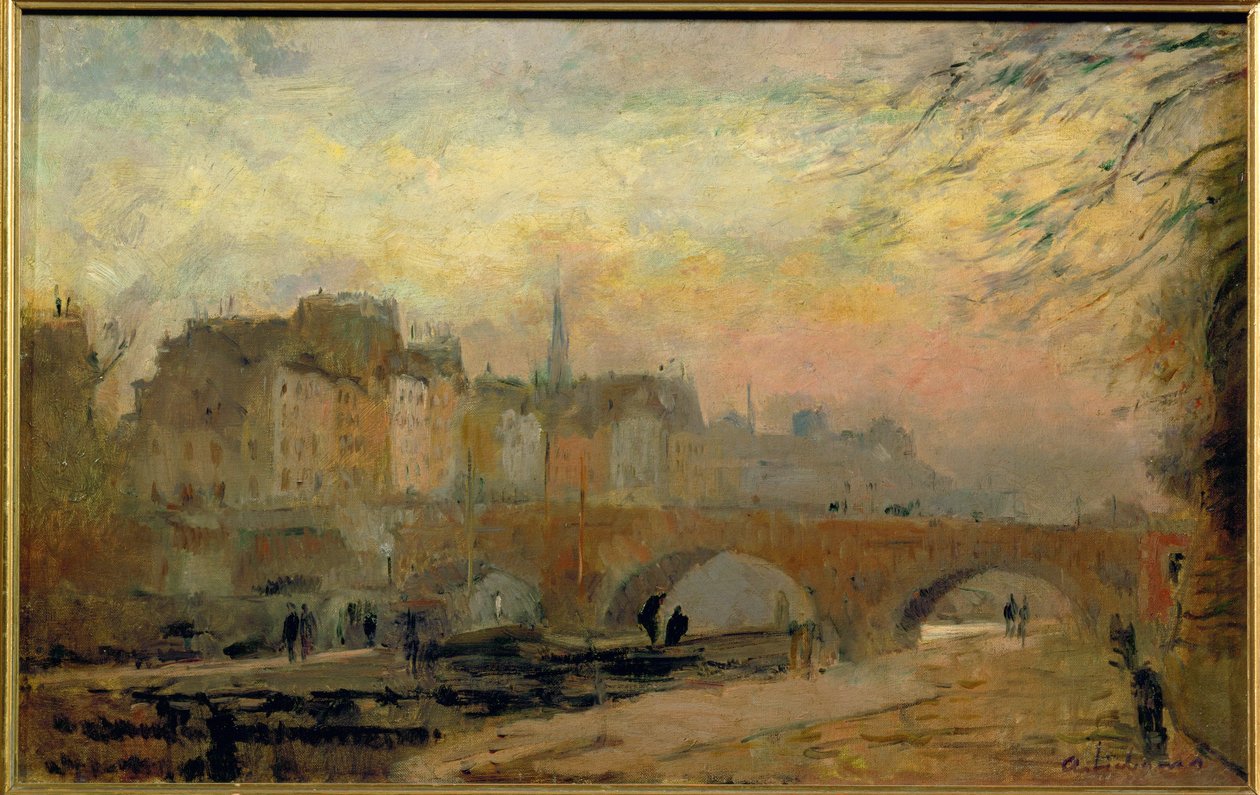 Quai de Paris (oil on canvas) - Albert-Charles Lebourg
