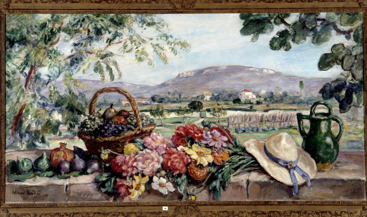 Composition avec des fleurs et des fruits - Albert Andre