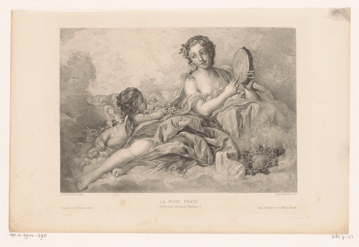 Muse Erato avec putto et tambourin (La muse Erato, Collection Richard Wallace) - Albert Ardail
