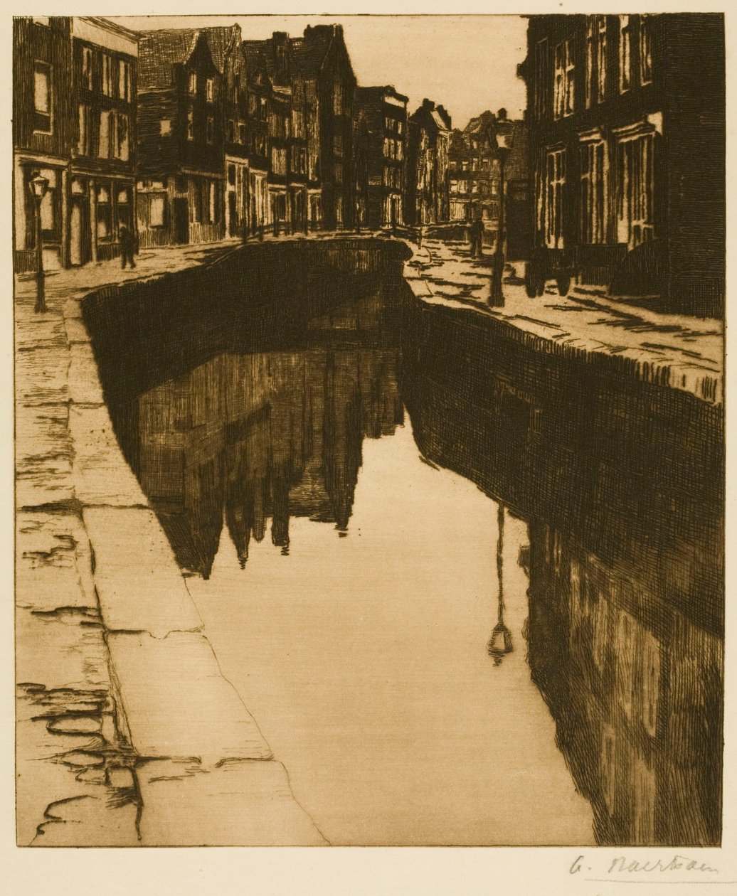 Le Kromboomssloot à Amsterdam (II) - Albert Baertsoen