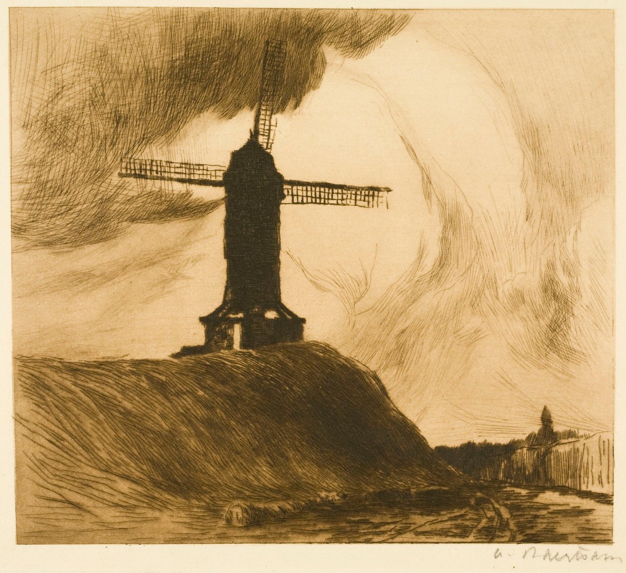 Mühle auf den Wällen I (Brügge) - Albert Baertsoen