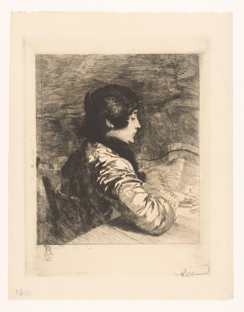 Portrait de Charlotte Besnard - Albert Besnard (signed by artist)