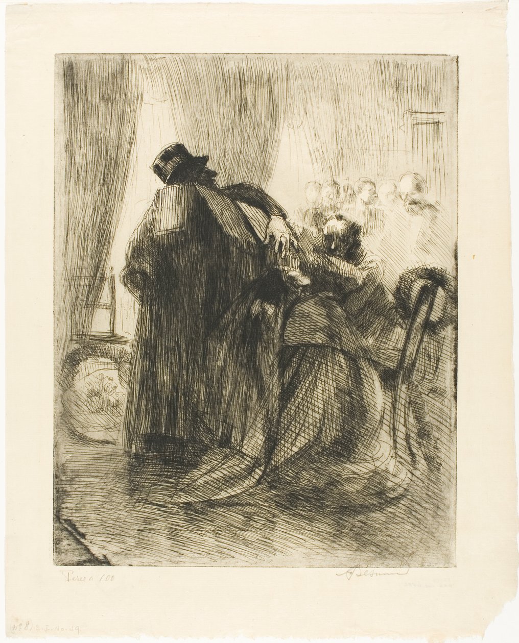 Deuil, plaque cinq de Femme - Albert Besnard