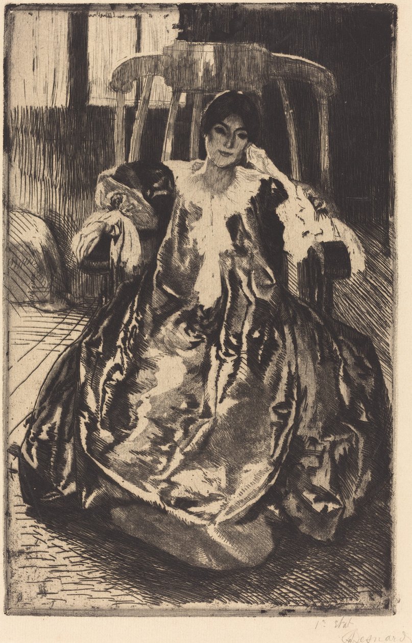 La robe de soie - Albert Besnard