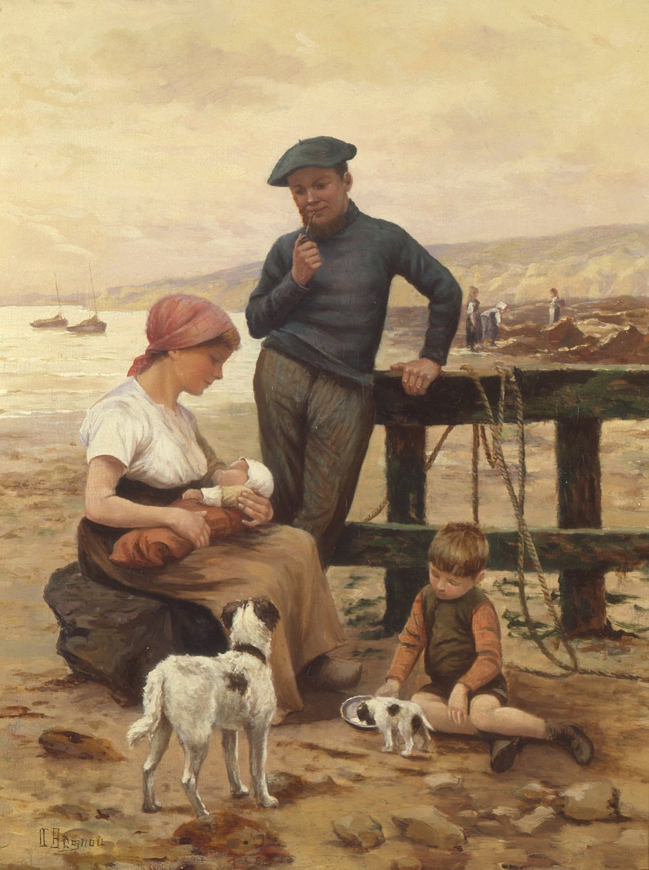 Un Pêcheur et sa Famille - Albert Besnou