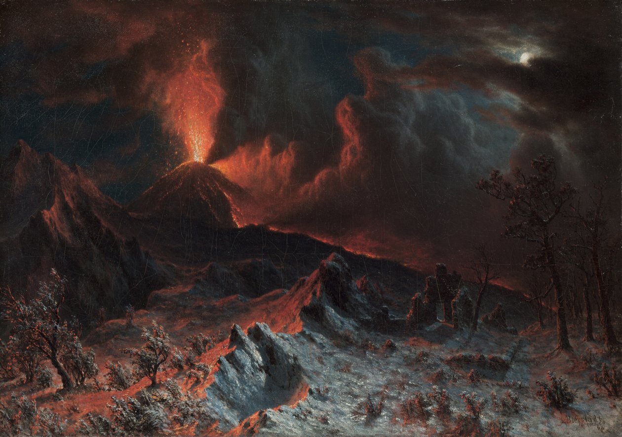 Le Vésuve à minuit - Albert Bierstadt