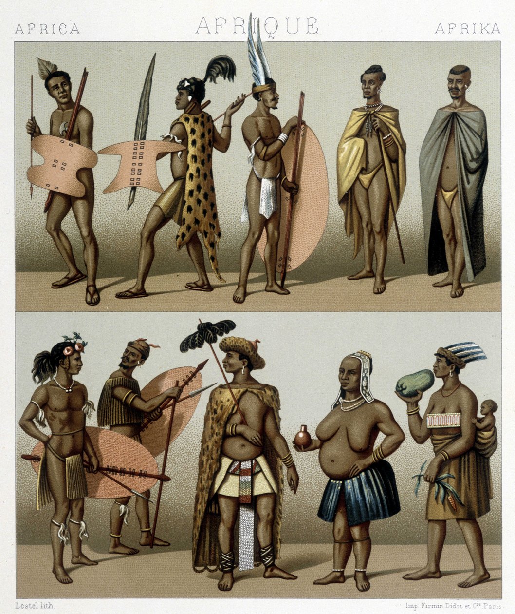 Costume traditionnel de la Cafrerie (partie méridionale de l
