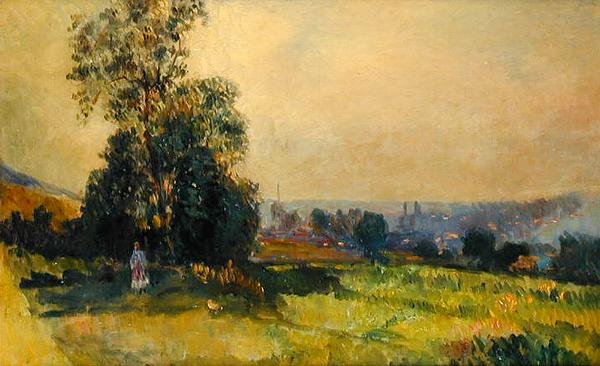 Jeune fille dans un paysage - Albert Charles Lebourg