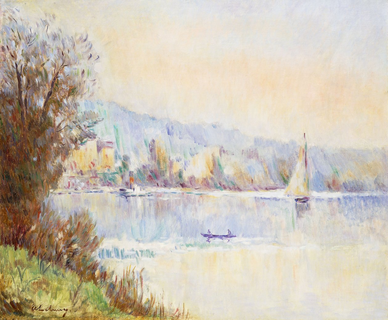 Bateaux sur la Seine - Albert Charles Lebourg