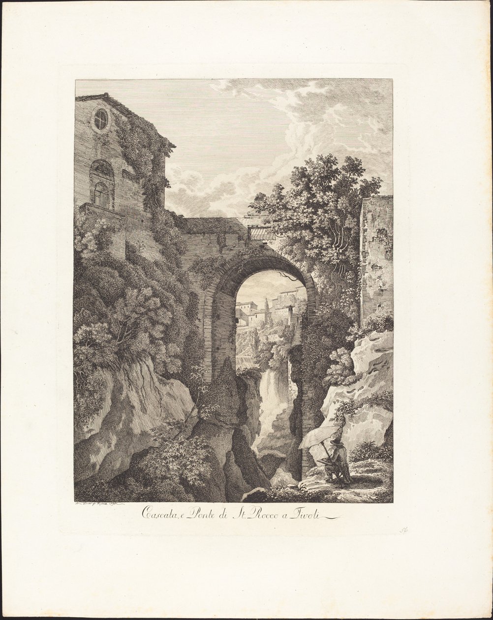 Cascata e Ponte di San Rocco à Tivoli - Albert Christoph Dies