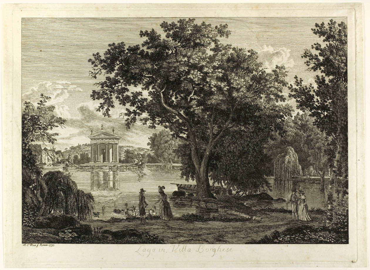 Lac dans la Villa Borghese - Albert Christoph Dies