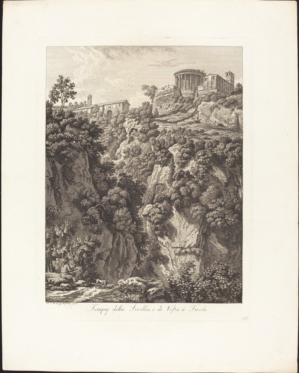Temple de la Sibylle et de Vesta à Tivoli - Albert Christoph Dies