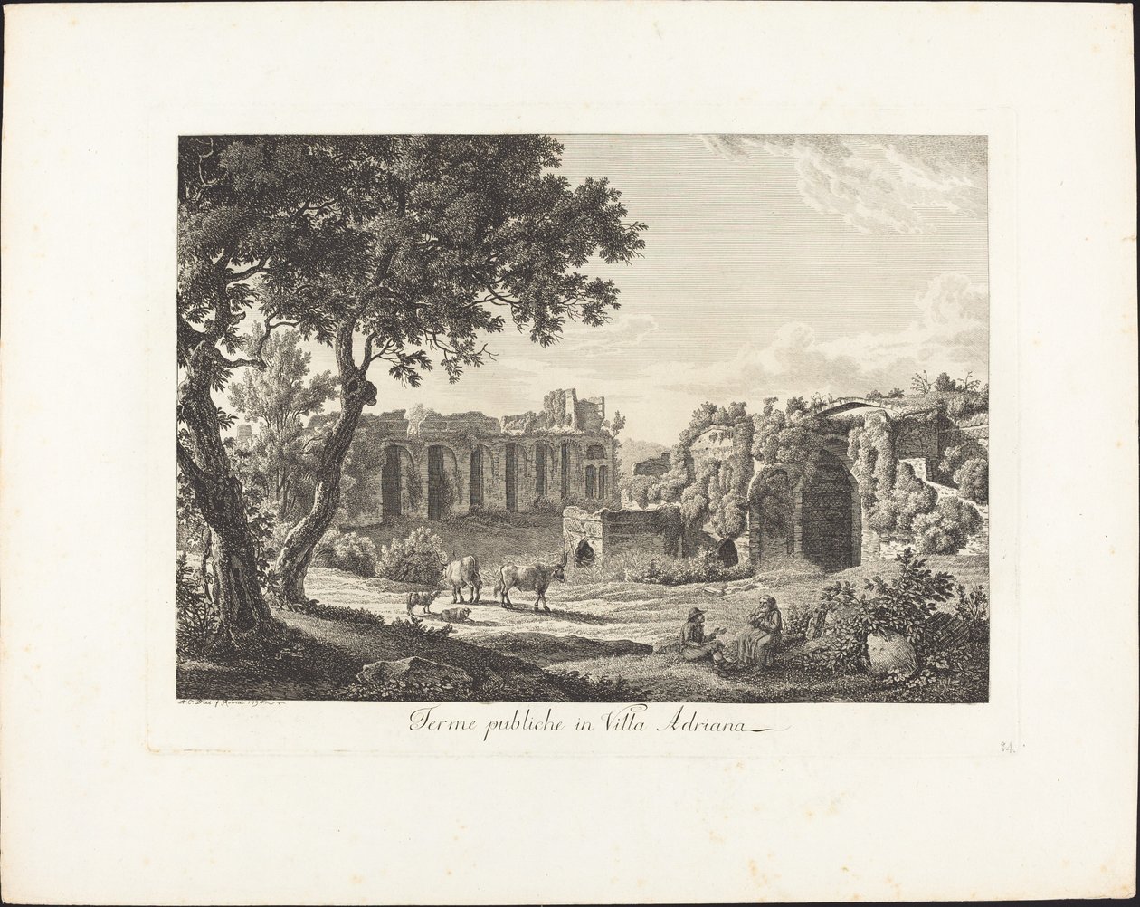 Thermes publics dans la villa Adriana - Albert Christoph Dies