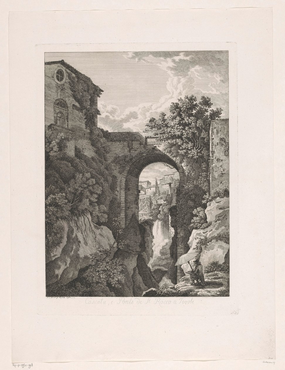 Cascade près du pont San Rocco à Tivoli - Albert Christoph Dies