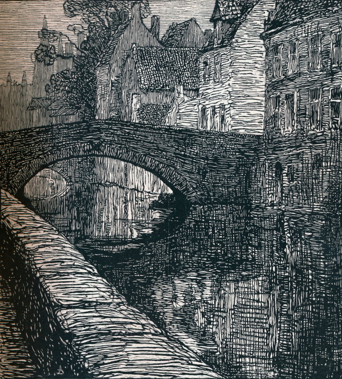 Bruges : Le Quai Vert, 1916-1917 - Albert Delstanche