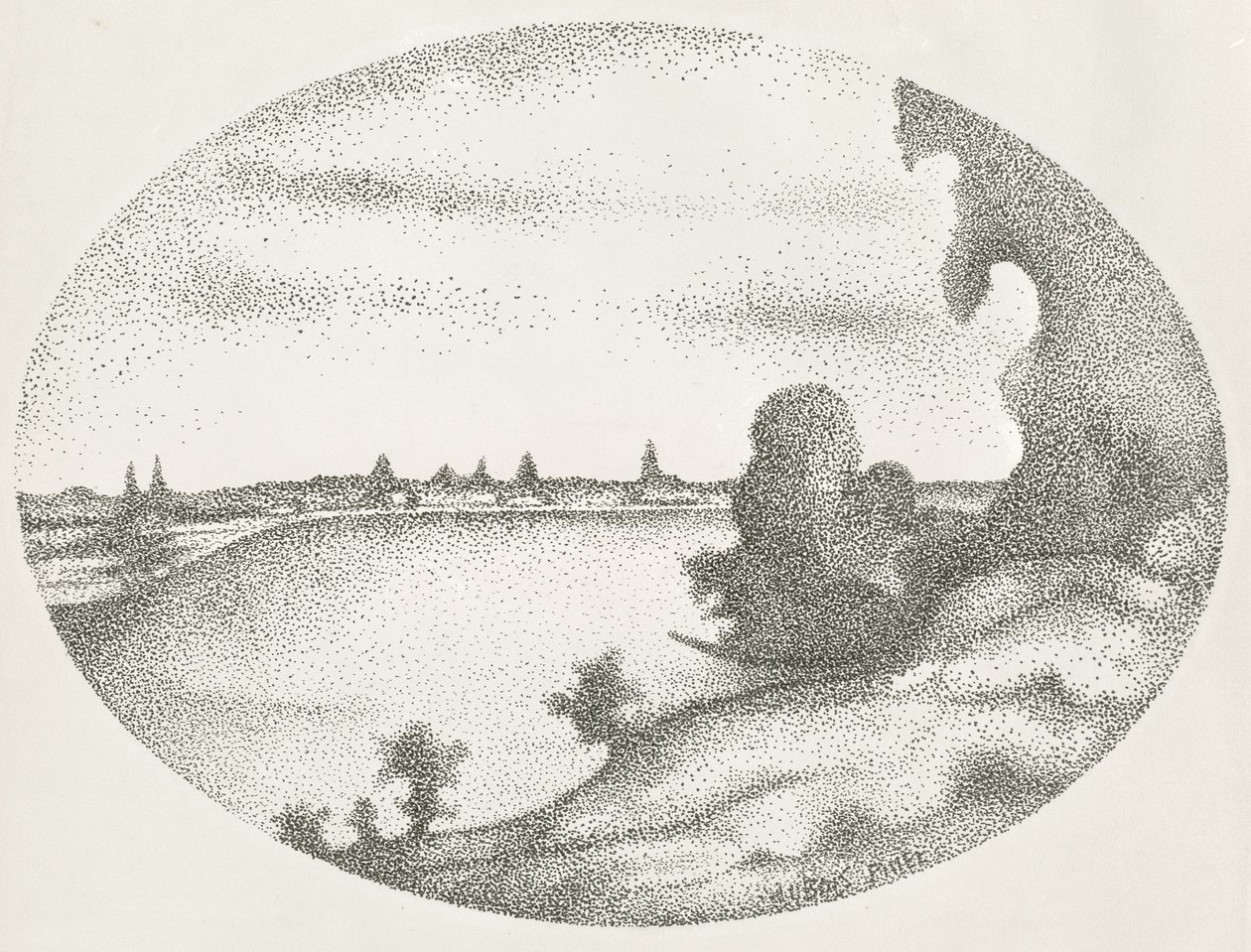 Paysage fluvial - Albert Dubois Pillet