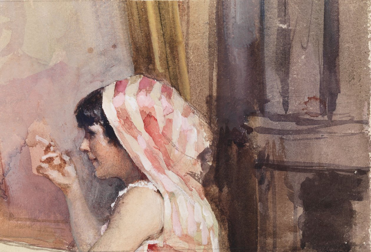 Jeune fille fumant, étude d