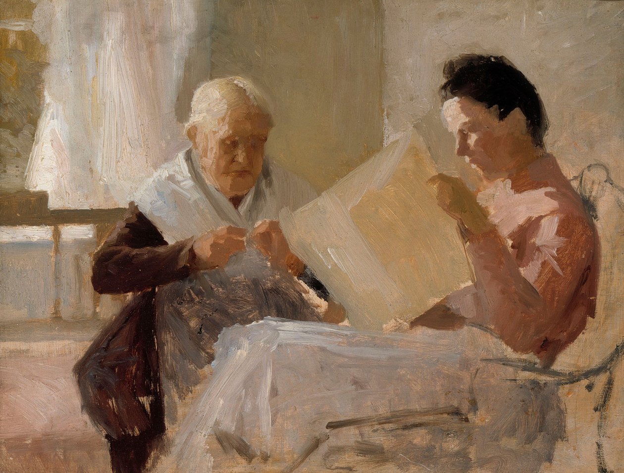 Annie Edelfelt avec Fredrika Snygg - Albert Edelfelt