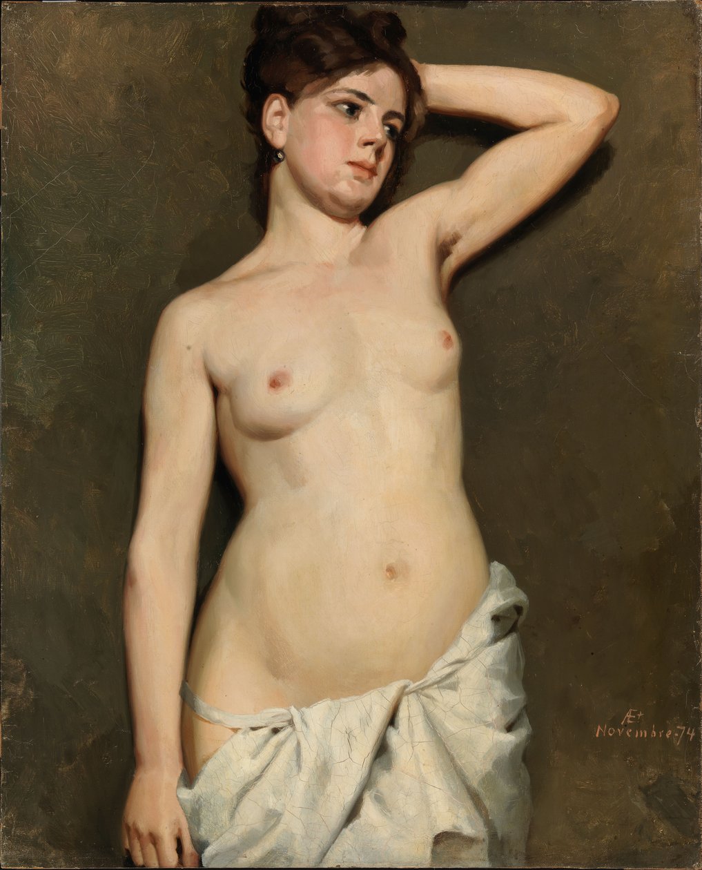 Nu féminin, étude académique - Albert Edelfelt