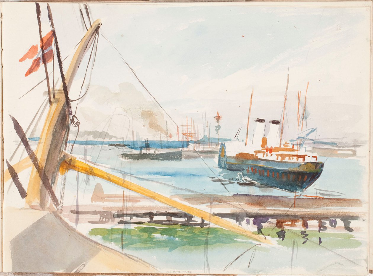 Du port de Copenhague, croquis - Albert Edelfelt