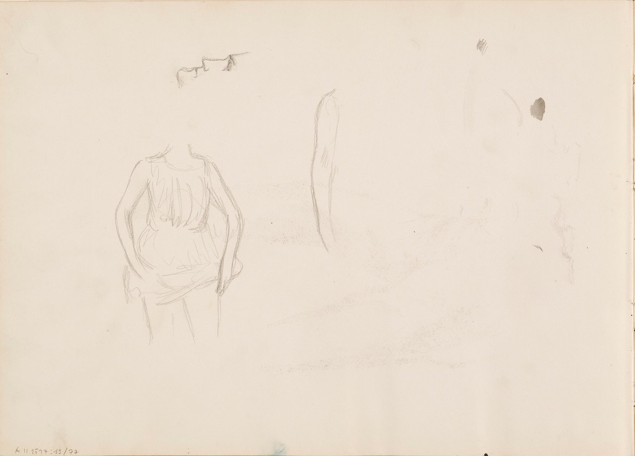 Femme soulevant sa jupe, son visage, son bras - Albert Edelfelt
